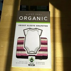 Pact Baby Pink Striped Organic Snapster/Onesie